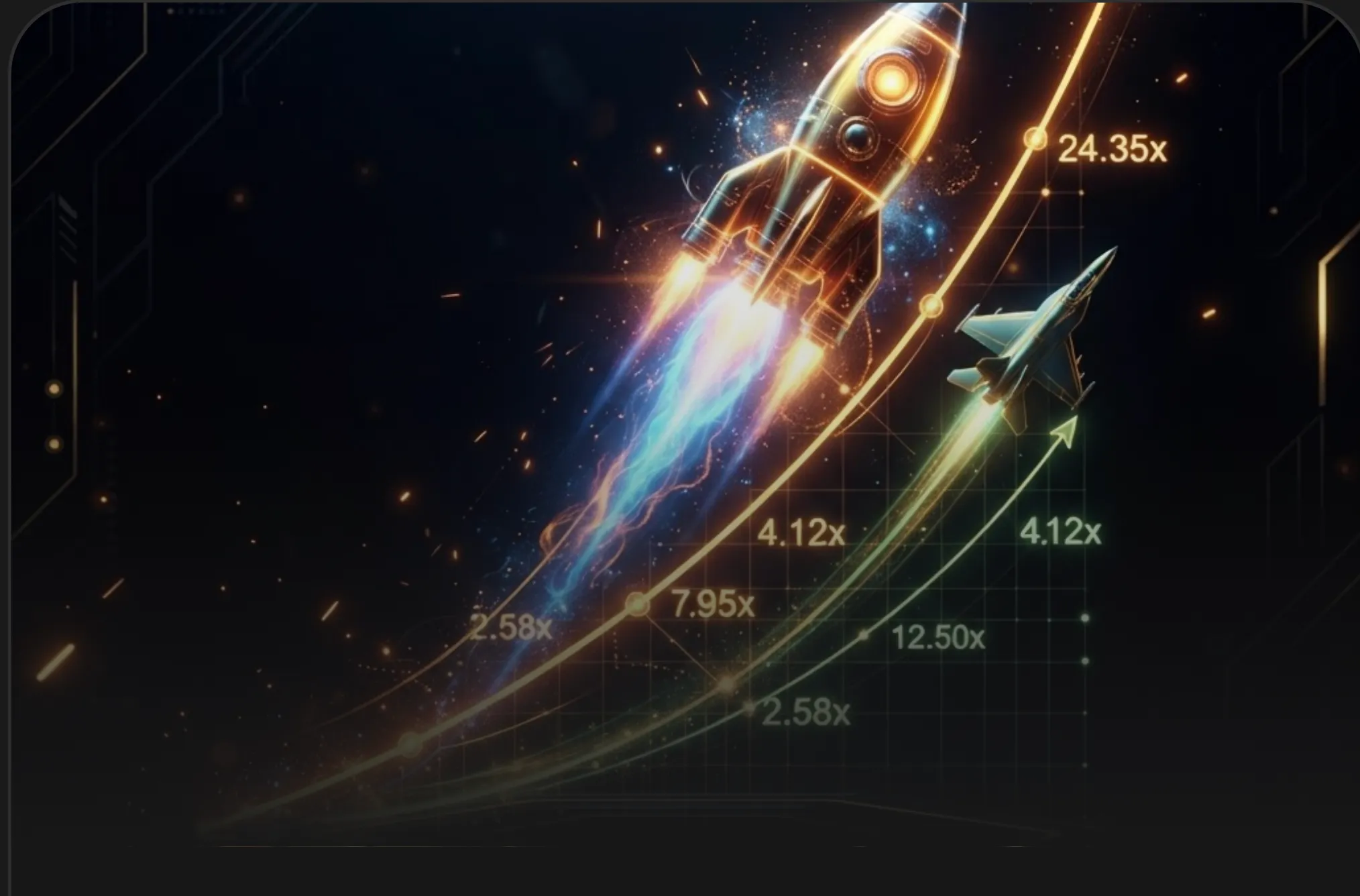 Crash game rocket multiplier